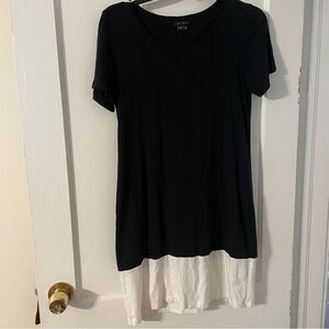 Theory Black and White Short Sleeve Dress